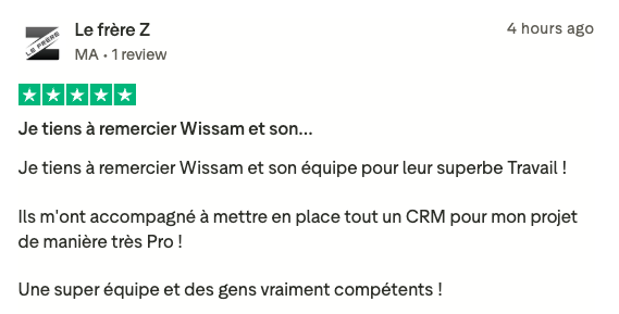 Avis vérifié Trustpilot — Le frère Z
