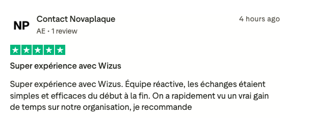 Avis vérifié Trustpilot — Contact Novaplaque